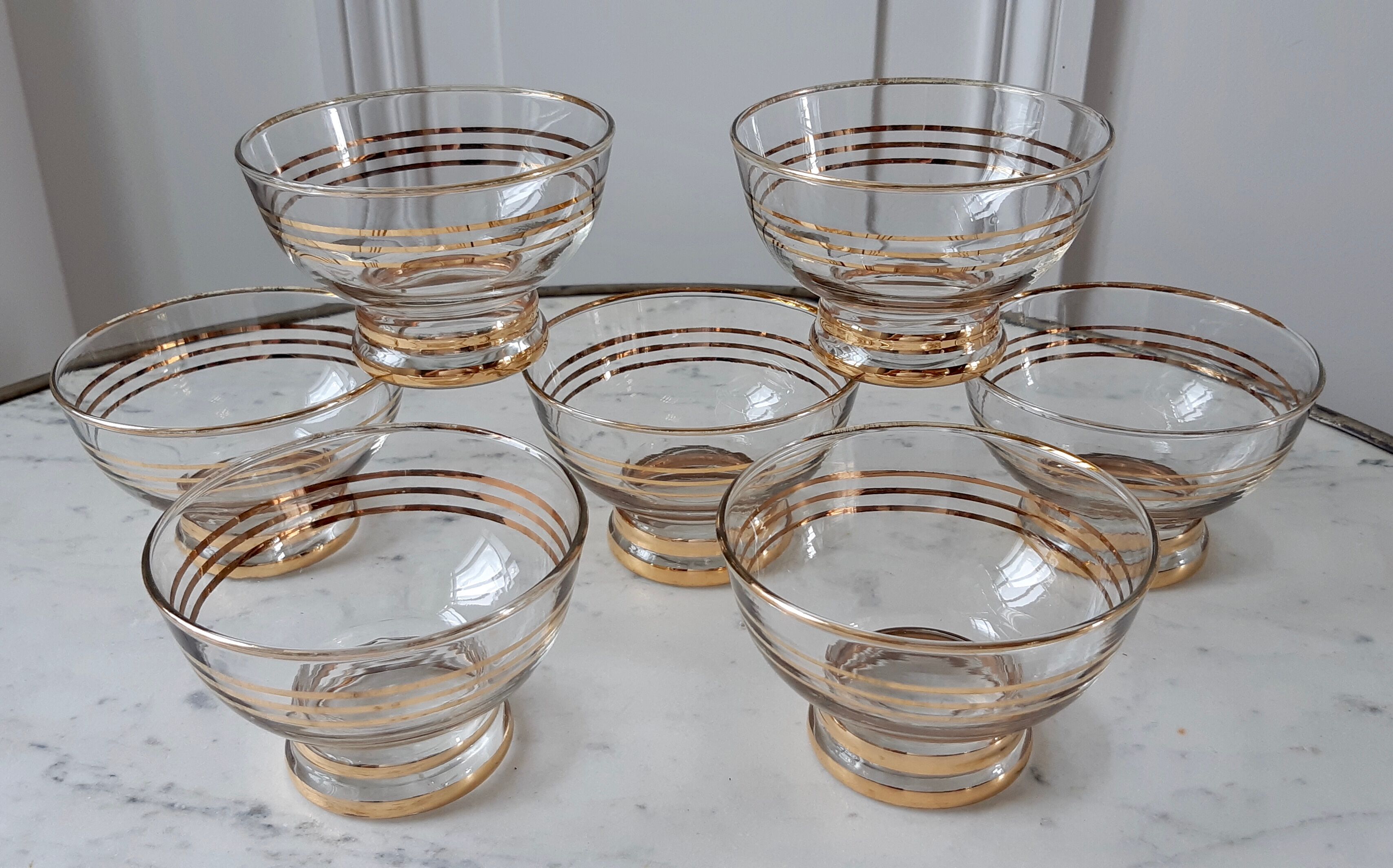 Lot de 7 coupes à champagne années 50