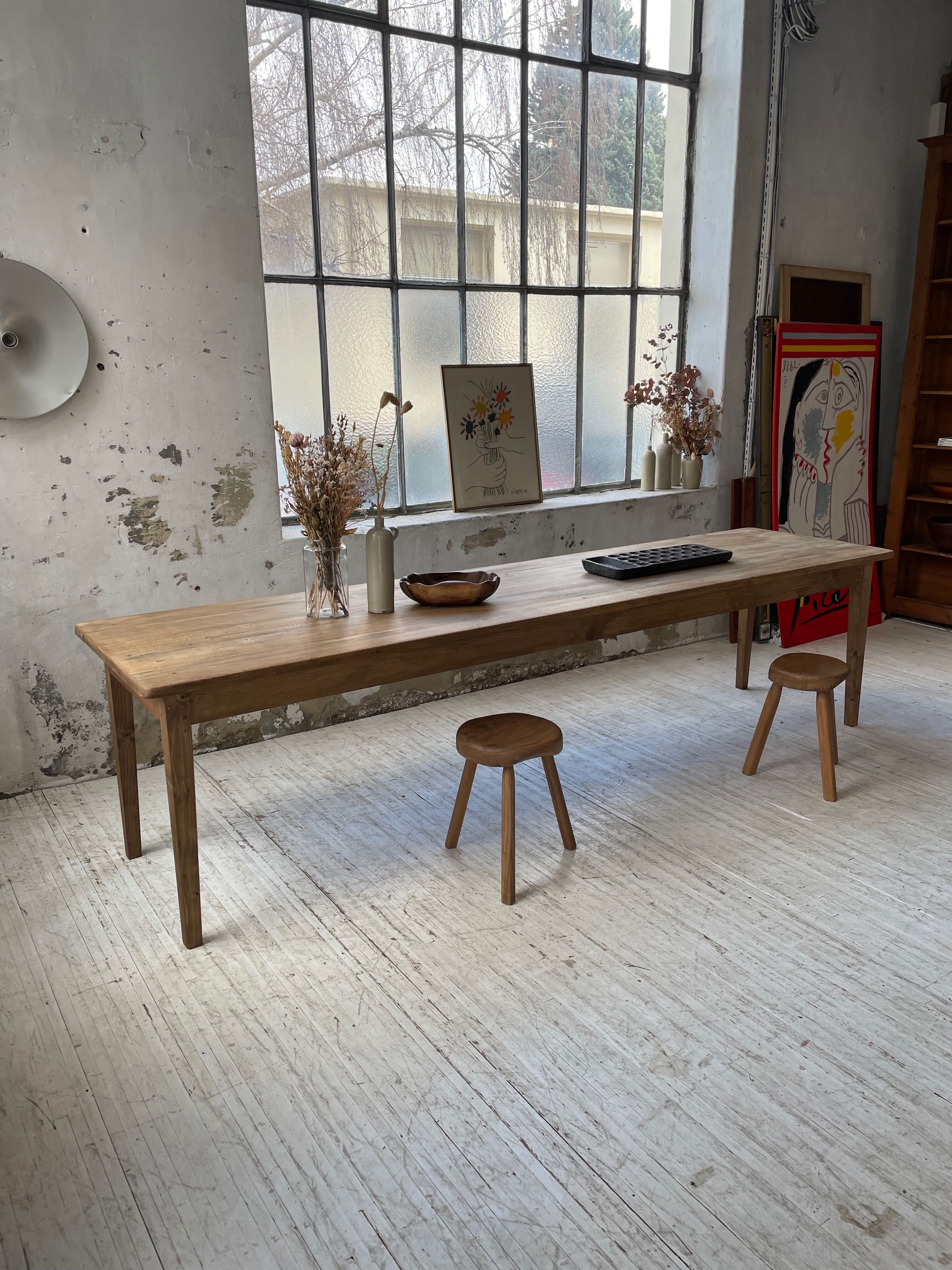 XL farmhouse table in beech and pine 3m