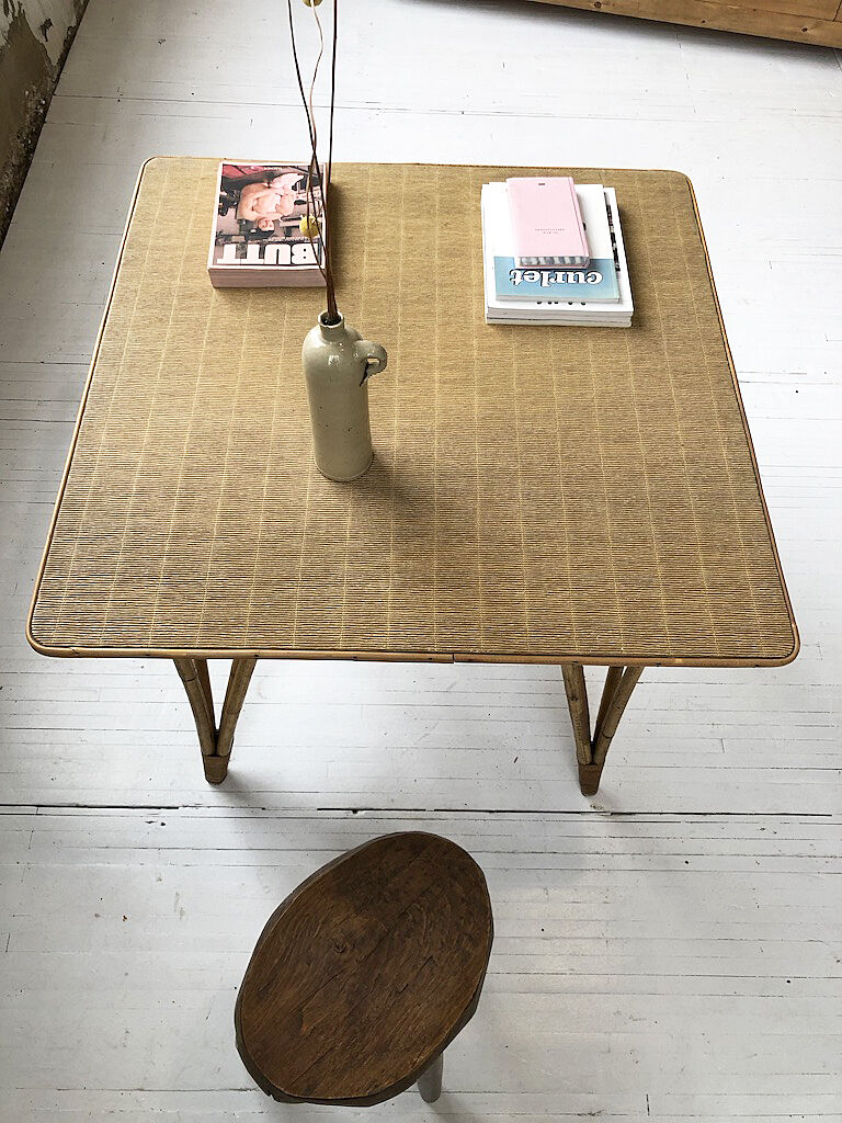 Vintage rattan meal table