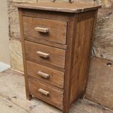 Old bedside table with 4 drawers in Burmese teak