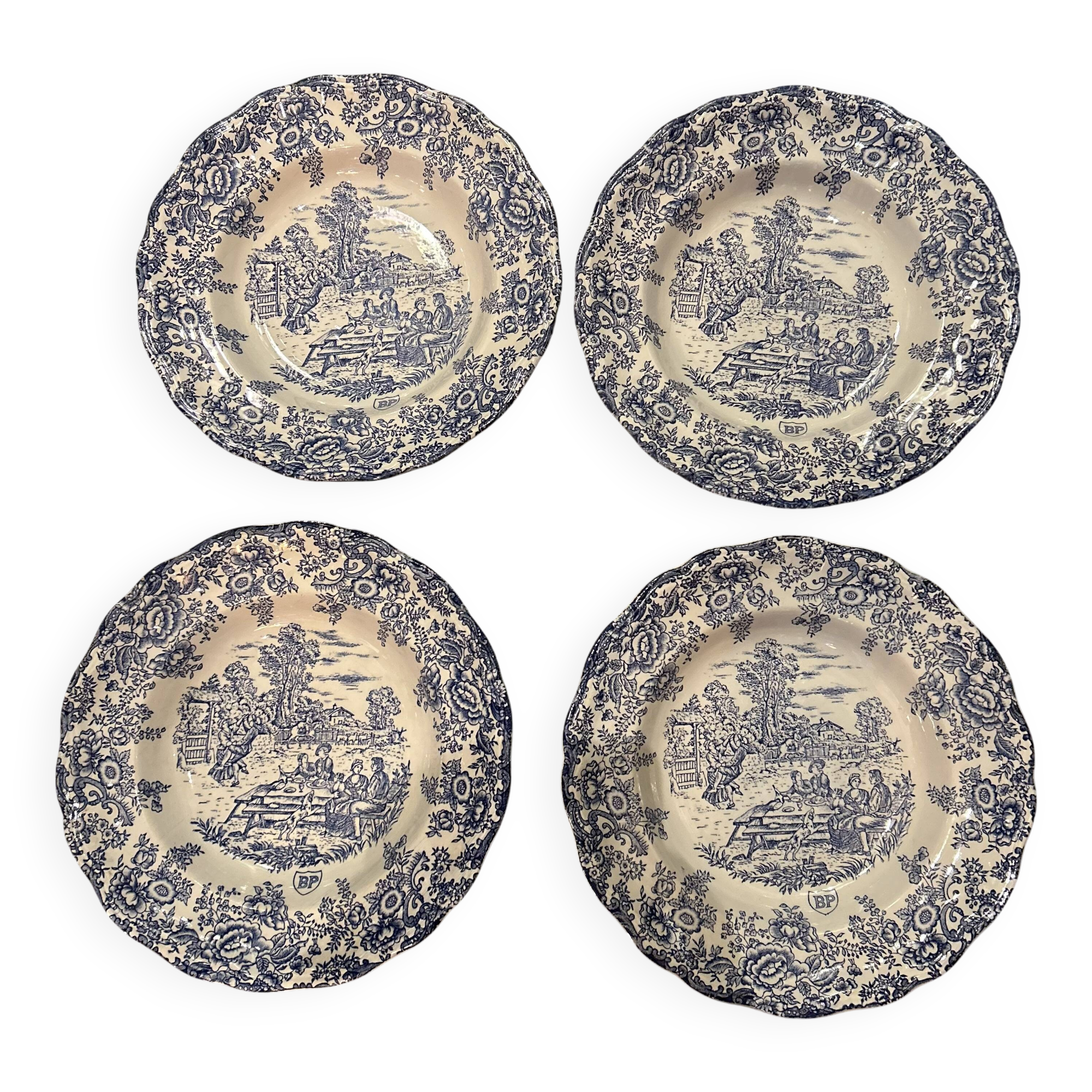 Set of 4 PB Hollow advertising plates
