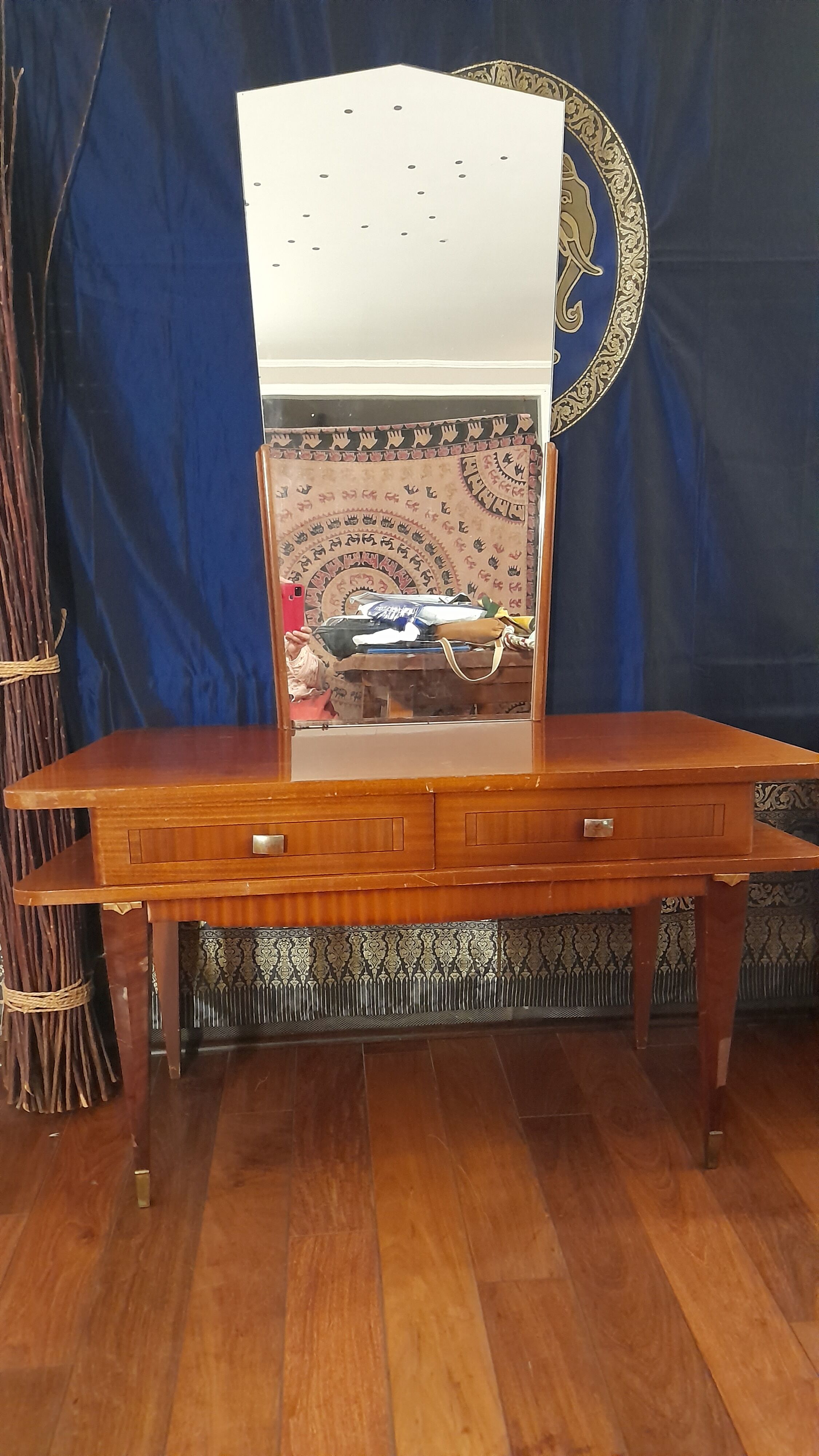 Ensemble coiffeuse vintage style art deco et meuble appoint chevet