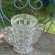 Angel wings vase, in transparent glass with art deco relief pattern