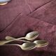 Old harvest tablecloth in pure hemp tinted with eggplant