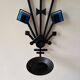 Sculptural Iron and blue glass candle sconce for Dantoft, Denmark 1960's/1970's