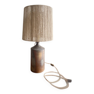 Large sandstone & rope lamp