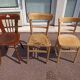 Set of 18 mismatched wooden bistro chairs - vintage