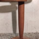 Art Deco pedestal table in varnished solid wood - 1940s