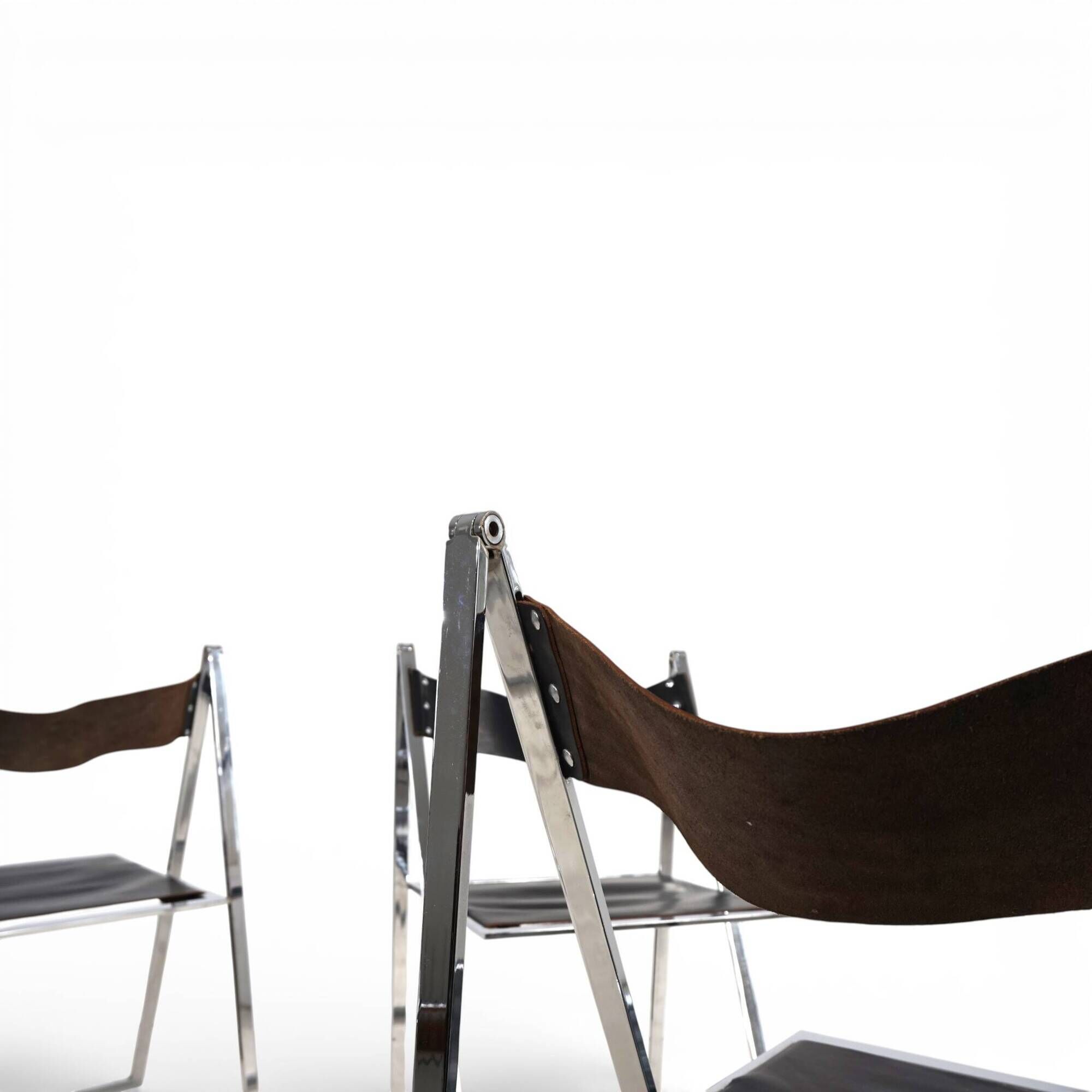 Lübke 4-piece set of folding dining chairs by Fantoni&Geraci, 1969