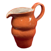 Unusual Pitcher Ceramic in stoneware or glazed earth Signed EL
