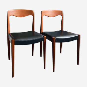 Paire chaises scandinaves teck