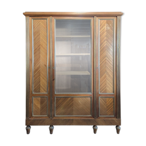 Vitrine 3 portes en marqueterie