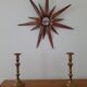 Pair of large bronze or brass candle holders