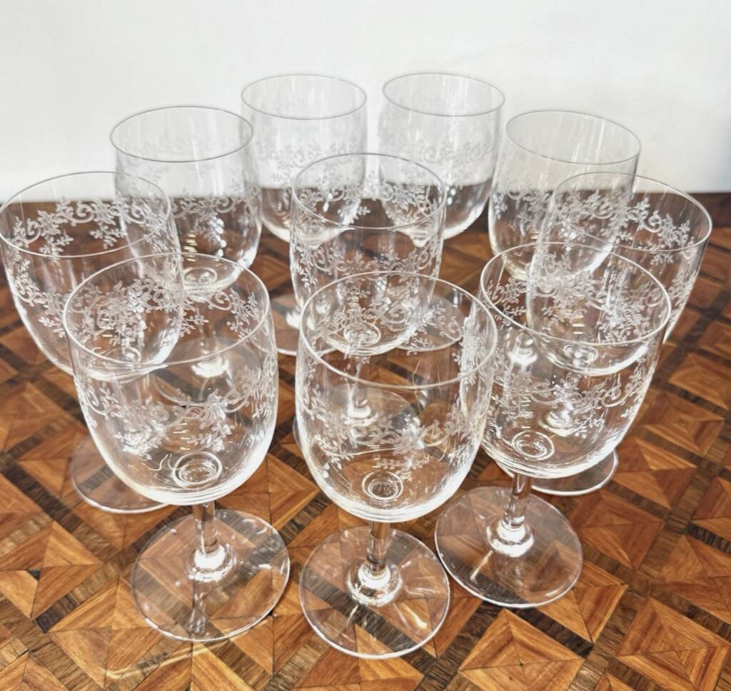 10 verres à eau Baccarat – Modèle Sévigné