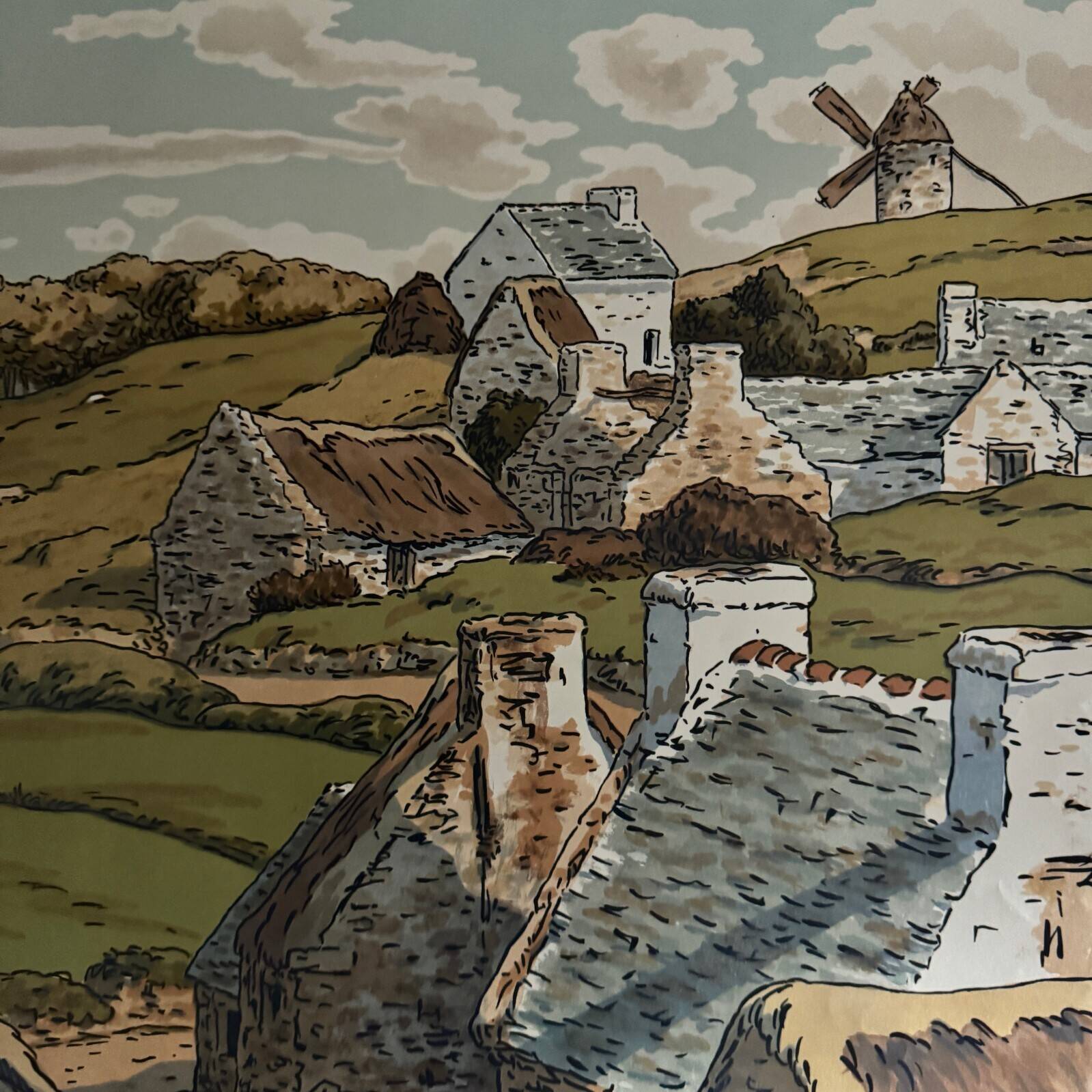 Lithograph by Henri Rivière Aspects of Nature - Le Vallon