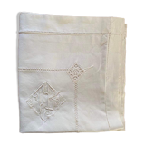 Cotton pillowcase embroidered monogram JB.