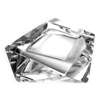 Vintage Asymmetrical Ashtray • Crystal • 1970-80