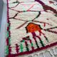 Moroccan Berber rug in cream wool, abstract patterns - 263x160 cm