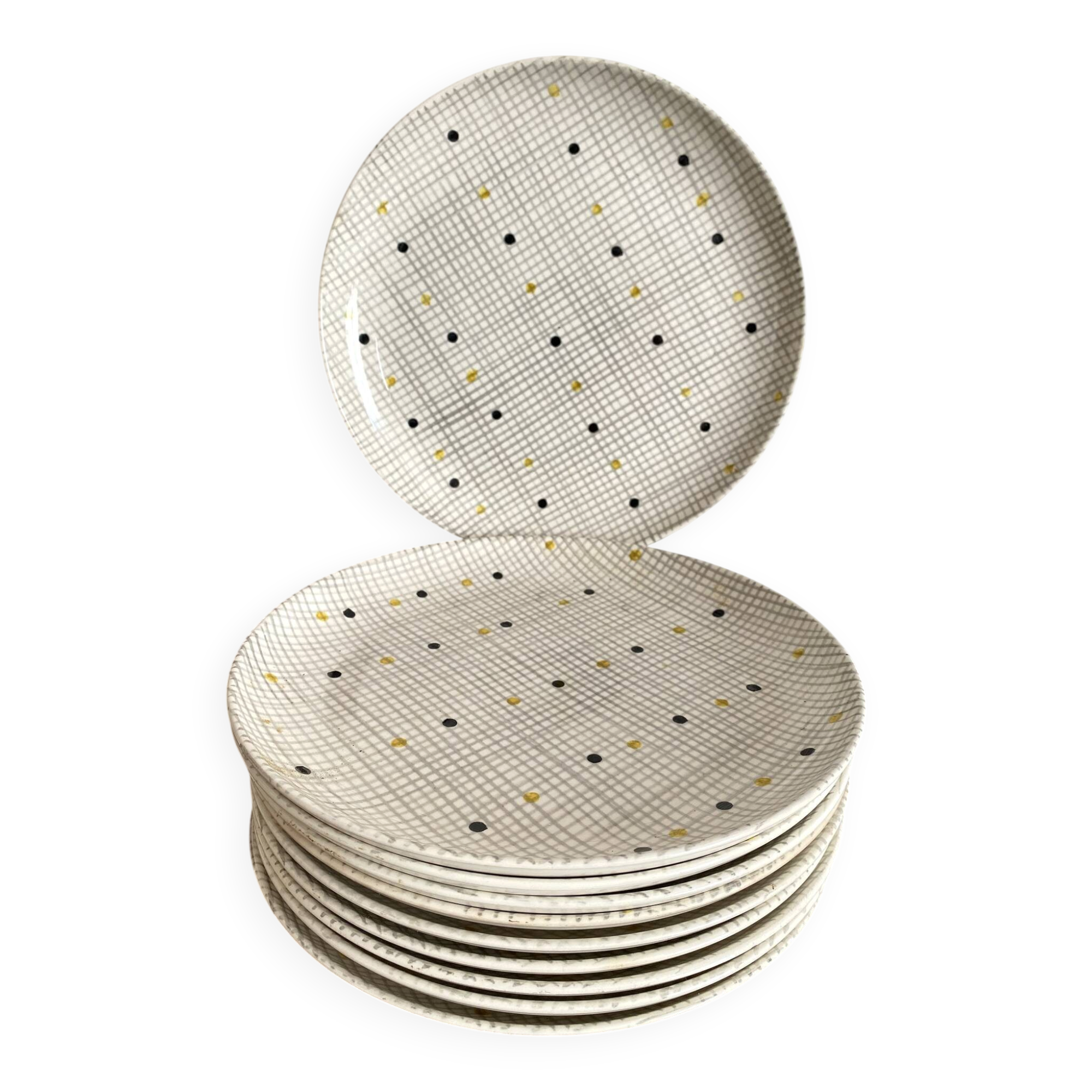 Villeroy & Boch Susanne flat plates, hand-painted decoration, 1960s.