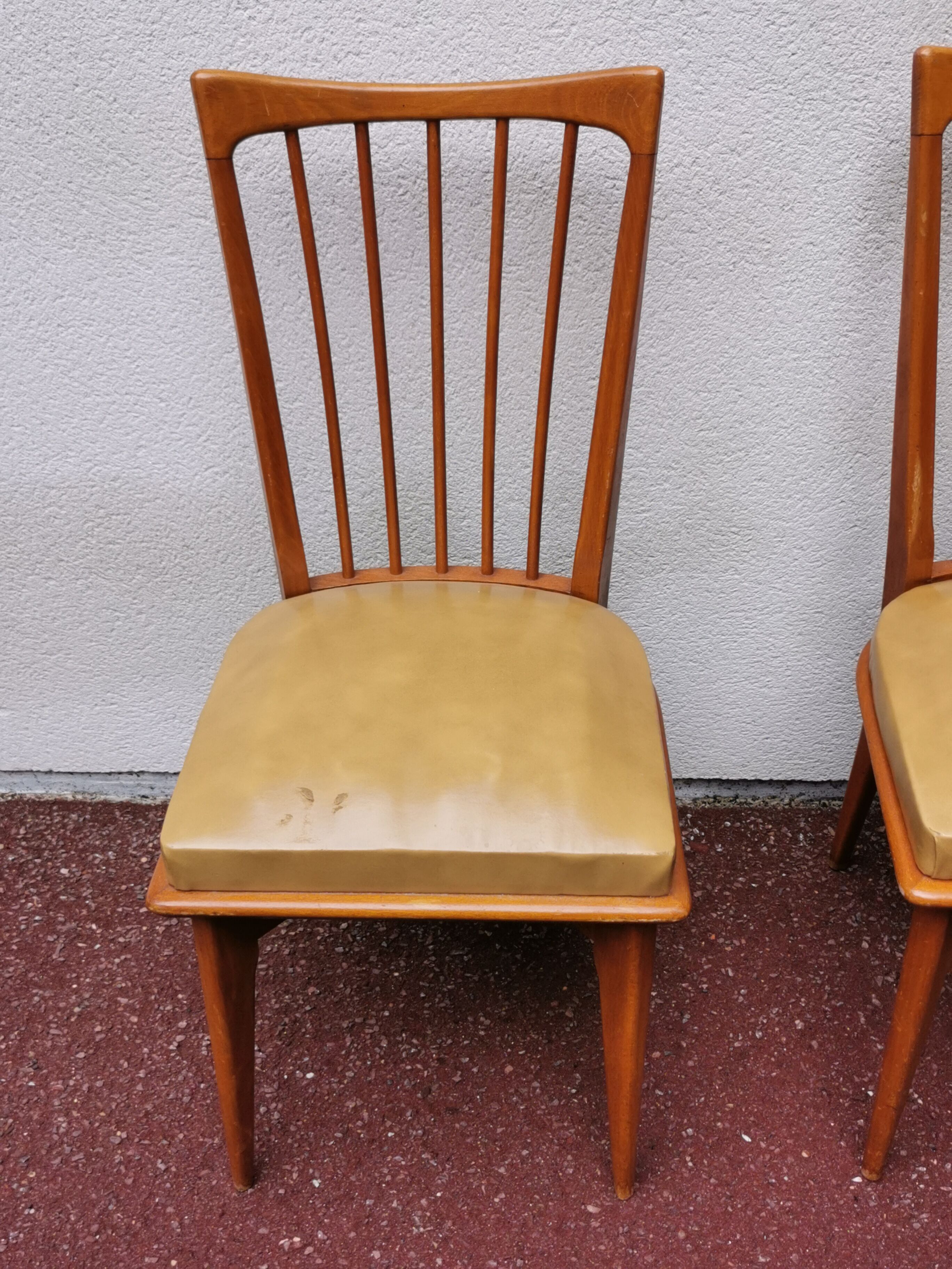 Series of 3 chairs vintage scandinavian style 60's 70's