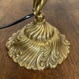 Bronze lamp with glass paste shade - work from the 1970s