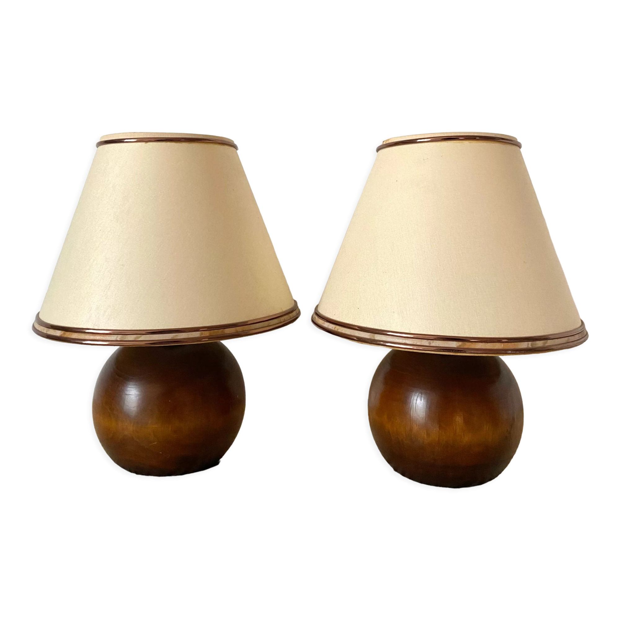 Pair of bedside lamps foot ball