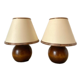 Pair of bedside lamps foot ball