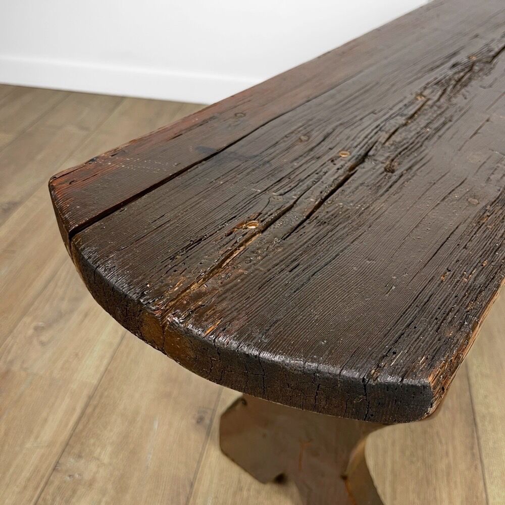 Bench in dark varnished wood