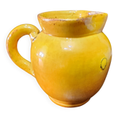 pichet pot a eau vintage ceramique jaune vallauris h10cm