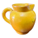 vintage ceramic water jug yellow Vallauris h10cm