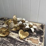 OLIVE BRASS FLOWER WALL LAMP