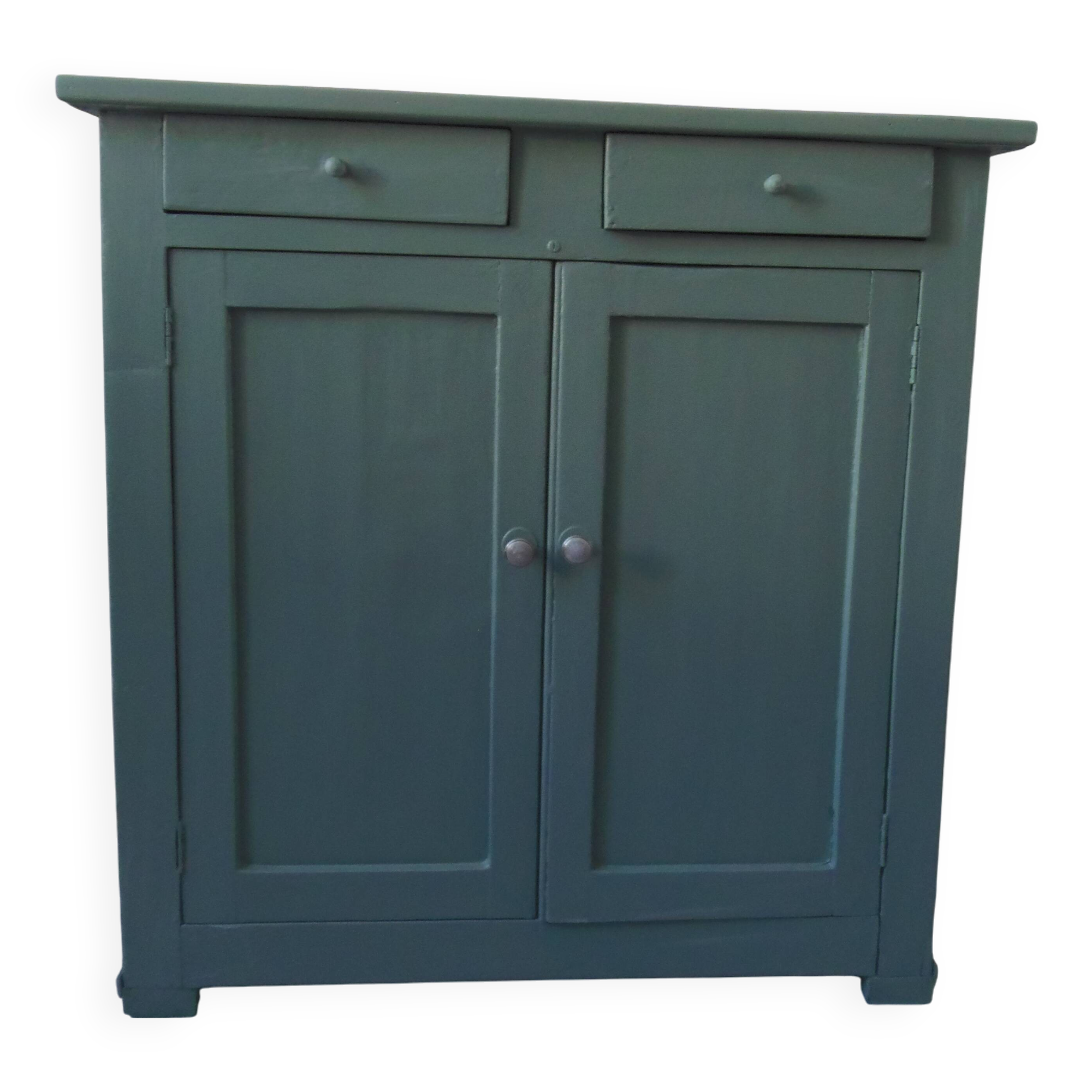 Vintage Parisian sideboard re-enchanted in smoky green