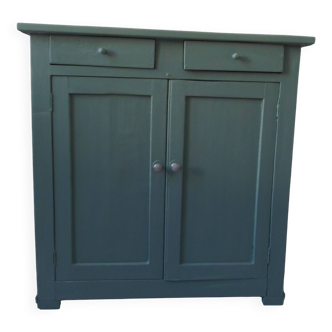 Vintage Parisian sideboard re-enchanted in smoky green