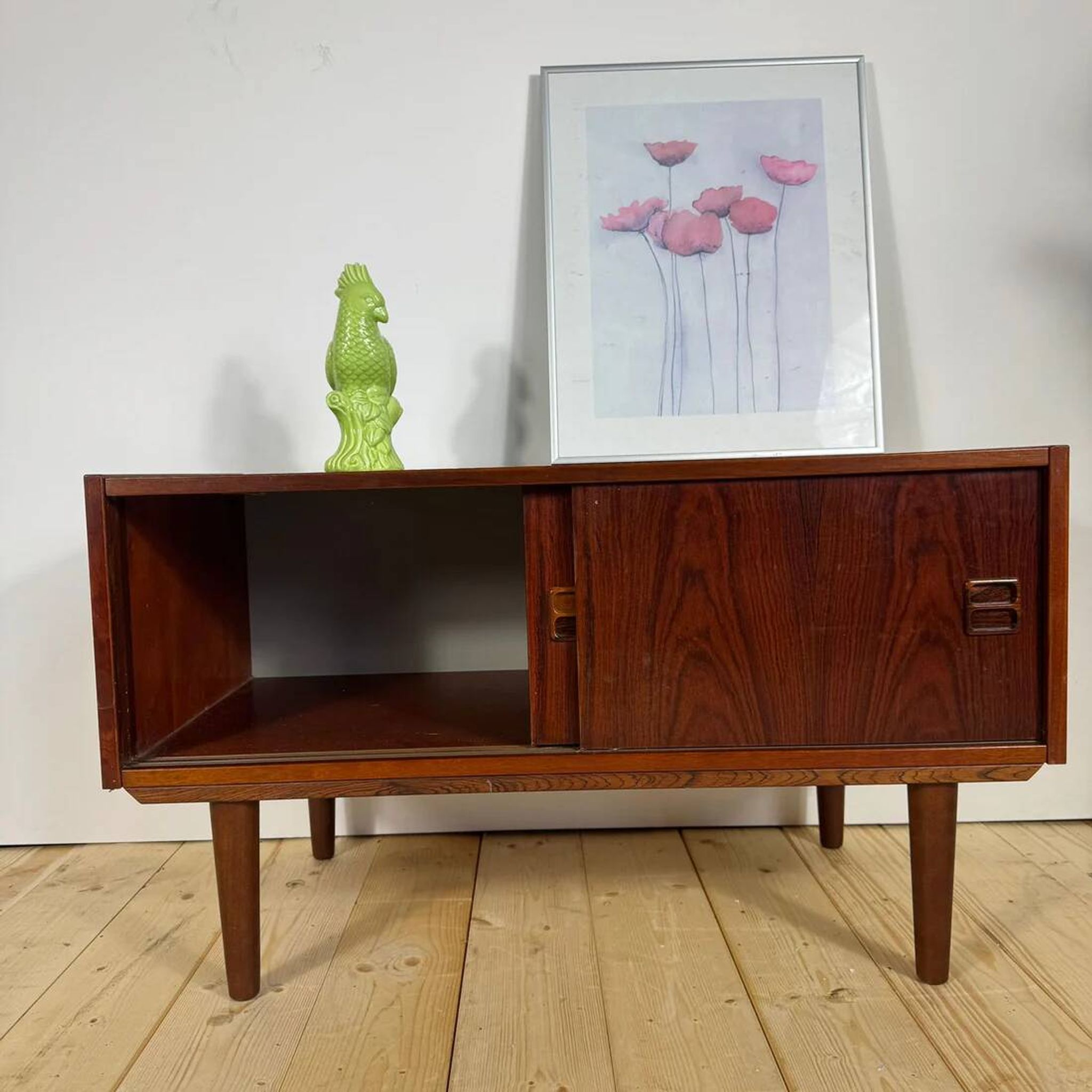 Rosewood sideboard with sliding doors – Mid-Century Modern