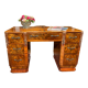 Art deco vintage brocante burr walnut desk carved 1920-1930