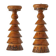 Pair of Scandinavian lacquered wooden candle holders
