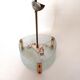 Vestibule pendant lamp in gilded brass and granite glass 1950 with two lights