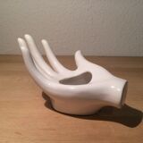 Hand soliflore ring in white ceramic