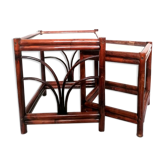 Rattan trundle tables circa 1950 in art deco style