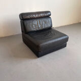 De sede 'ds-77' sofa bed in black leather, 1-seater module