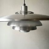Danish suspension light JEKA in chrome metal, design Denmark 1970.