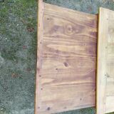 Cherry farm table, turned legs, 2 extensions