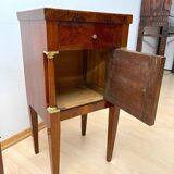 Empire Nightstands in Walnut with Full Columns in Gilt Brass, Italy, 1810, Set of 2