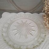 Chiseled glass bell on its dish