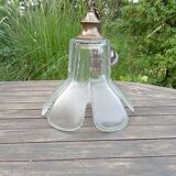 Flower petal glass pendant light, vintage Murano style