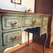 Antique patinated desk, Toscana finish, unique piece.