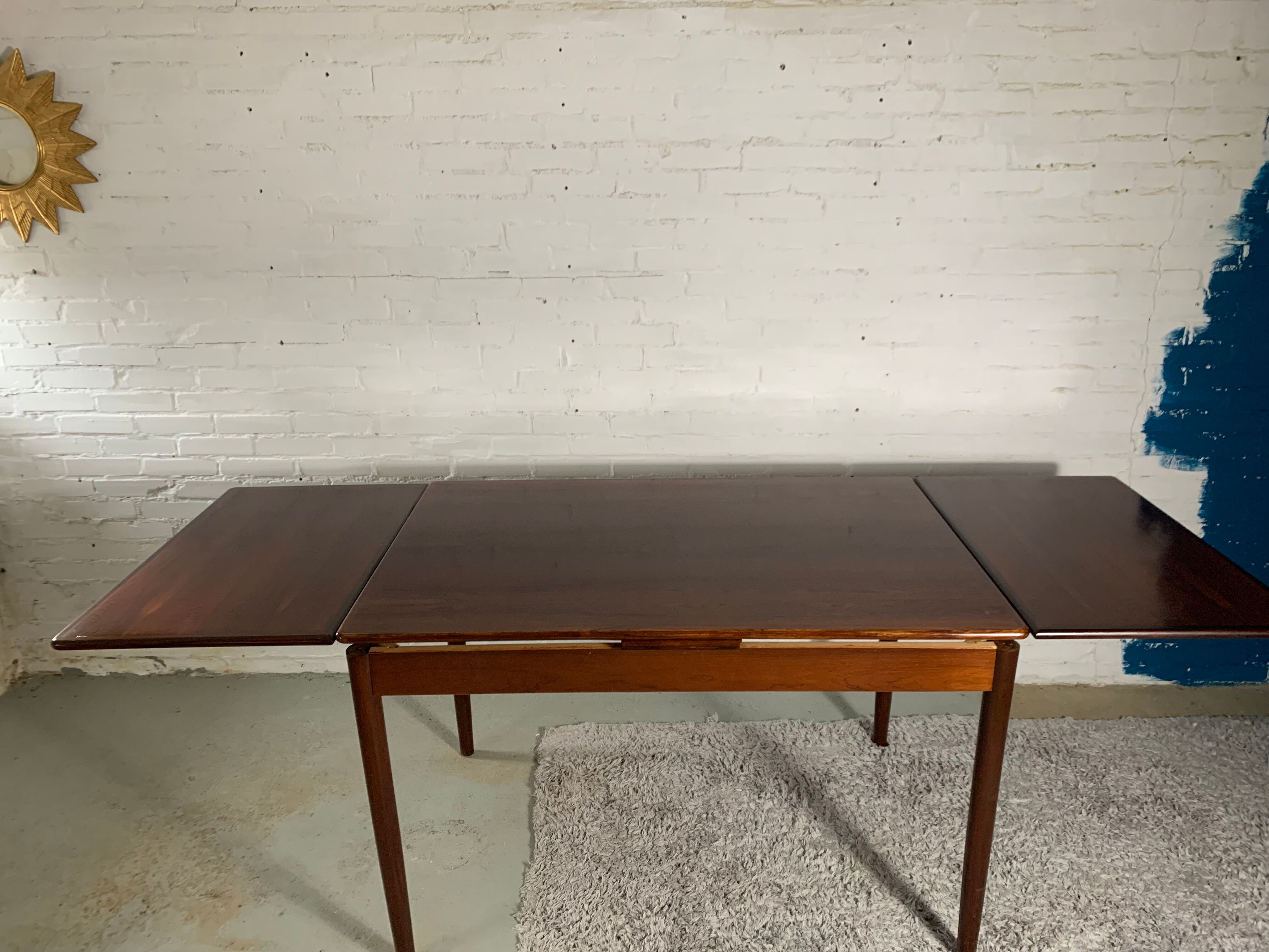 Danish rosewood dining table with extensions, 1960s
