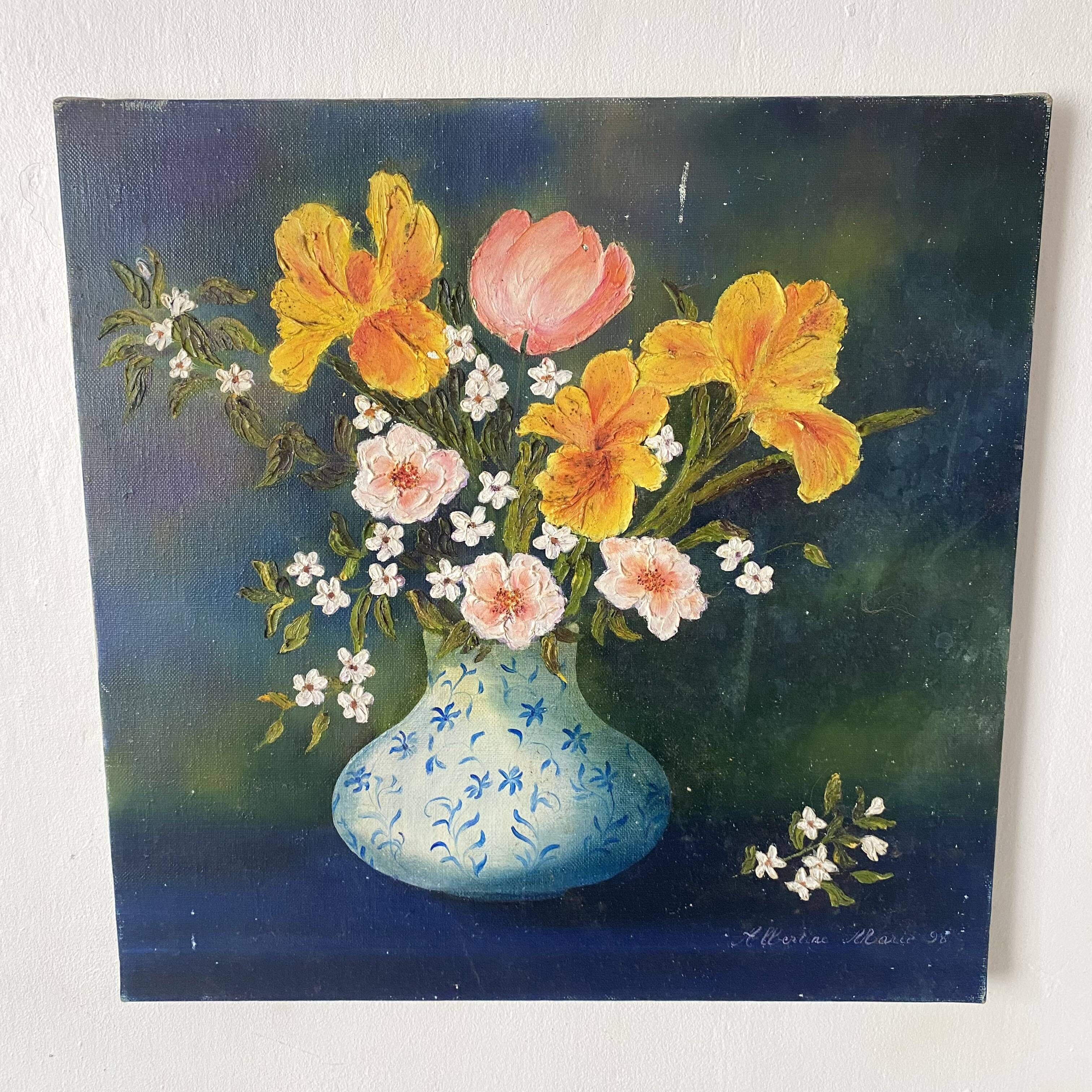 Bouquet painting oil on canvas 38X38