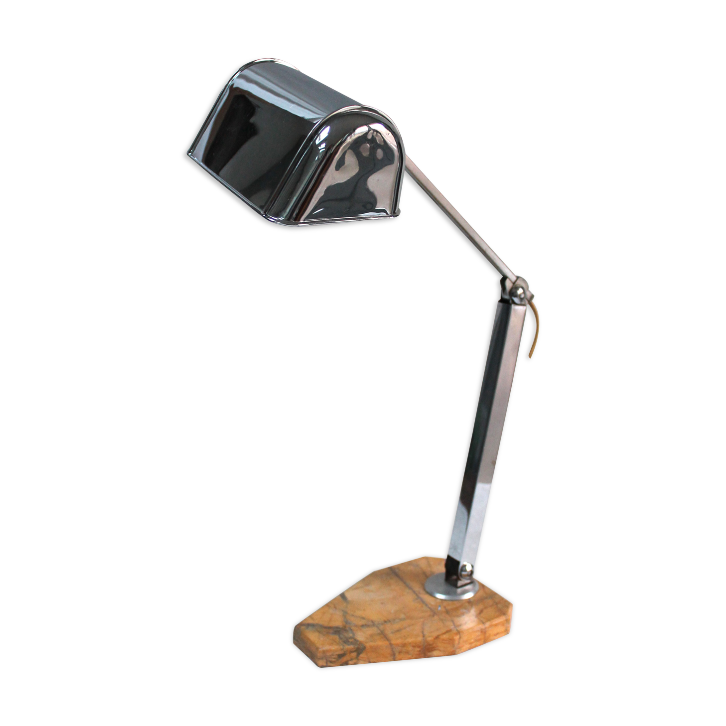 Marble pedestal desk lamp