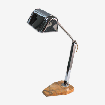 Marble pedestal desk lamp